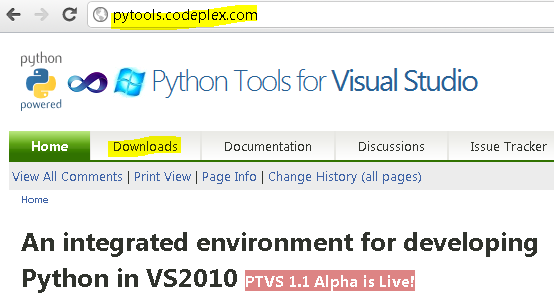 Python-Tools-For-Visual-Studio